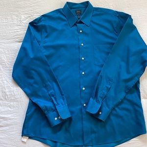 Men’s Classic Fit 17.5” 36/37 Teal Long Sleeved Dress Shirt